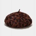 thumbnail image 7 of ZHOGXU Beret Hat For Women Leopard Print Retro Style Windproof Warm Fashion Comfortable Caps For Autumn Winter Daily Wear Brown M, 7 of 7