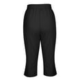 thumbnail image 6 of Plebaso Capris Pants for Women Solid Color Elastic Waist Gym Cropped Trousers Pocket Ladies Casual Loose Pants, 6 of 6