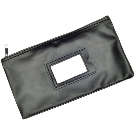 Nadex Coins NCB9-1002-BLK Vinyl 7-Day Pack of Zippered Bank Deposit Cash and Coin Bags with Card Window (Black)