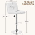 thumbnail image 3 of BestOffice Bar Stools Set of 2, Adjustable PU Leather Swivel Barstools, Modern Counter Stools, Back and Footrest, White, 3 of 7
