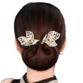 thumbnail image 6 of Flower Tail Rhinestone Flower Hair Clip, Lazy Hair Curler Deft Bun Maker,Fashion Lazy Hair Curler Elegant Hair Clips for Women Girls DIY Hair Style Accessories J5H7, 6 of 7