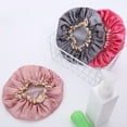 thumbnail image 4 of Flmtop Home Women Elastic Reusable Waterproof Shower Cap Head Hair Cover Bathing Hat, 4 of 10