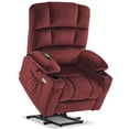thumbnail image 2 of MCombo Dual Motor Large Power Lift Recliner Chair with Massage and Heat for Big and Tall Elderly People, Infinite Position, Fabric 7680 (Burgundy, Large), 2 of 10