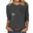 thumbnail image 2 of Jewelreauty Women Tunic Tops Elbow Length Round Neck Floral T-Shirts Summer Casual Basic Tee, 2 of 5