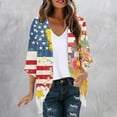 thumbnail image 2 of Guluxicc Women 4th of July Kimono Cardigan Open Front Lightweight Boho Beach Cover Up Casual Loose Summer Vacation Cardigans, 2 of 5