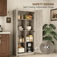 thumbnail image 5 of Gianna 71 inch Wooden Storage Cabinet, Freestanding Cupboard, 4-Tier Home Organizer for Kitchen, Living Room, Bedroom，Gray, 5 of 7