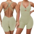 thumbnail image 2 of DHFJKG Womens Workout Romper Backless Yoga Short Jumpsuit Summer Gym Athletic Outfit Activewear Sleeveless V Neck Soft Fitness Comfortable Onesie, 2 of 9
