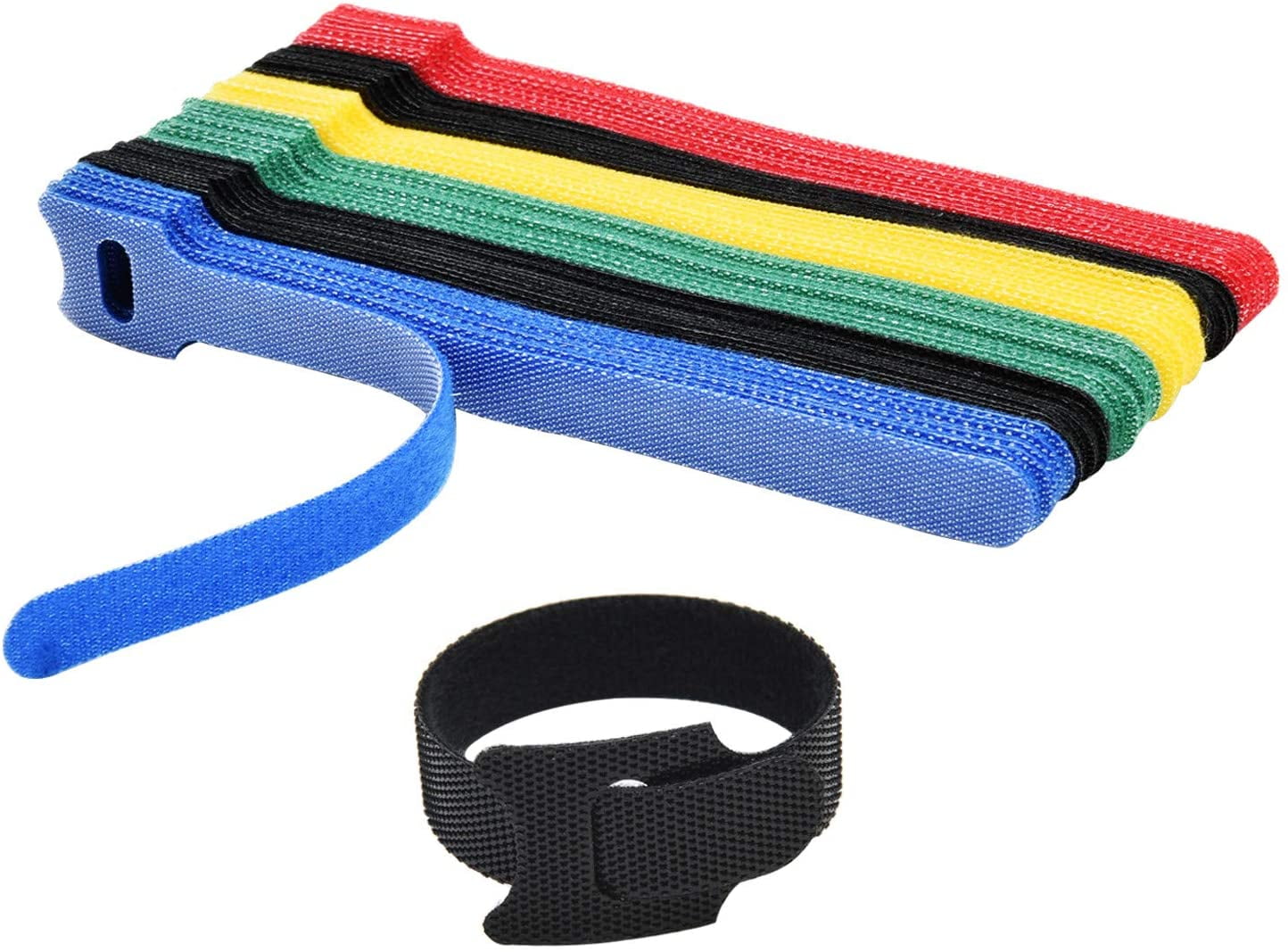 10pcs Reusable Fastening Cable Straps Hook Loop Cables Tie Wrap Secure Strap NEW 