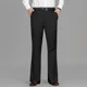 thumbnail image 2 of Pantalones de verano acampanados con boca de campana para hombre, pantalones de traje para hombre con trenzas, corte entallado, vestido negro, elegante, fino, informal, de moda, barato, de lujo, 2 of 5