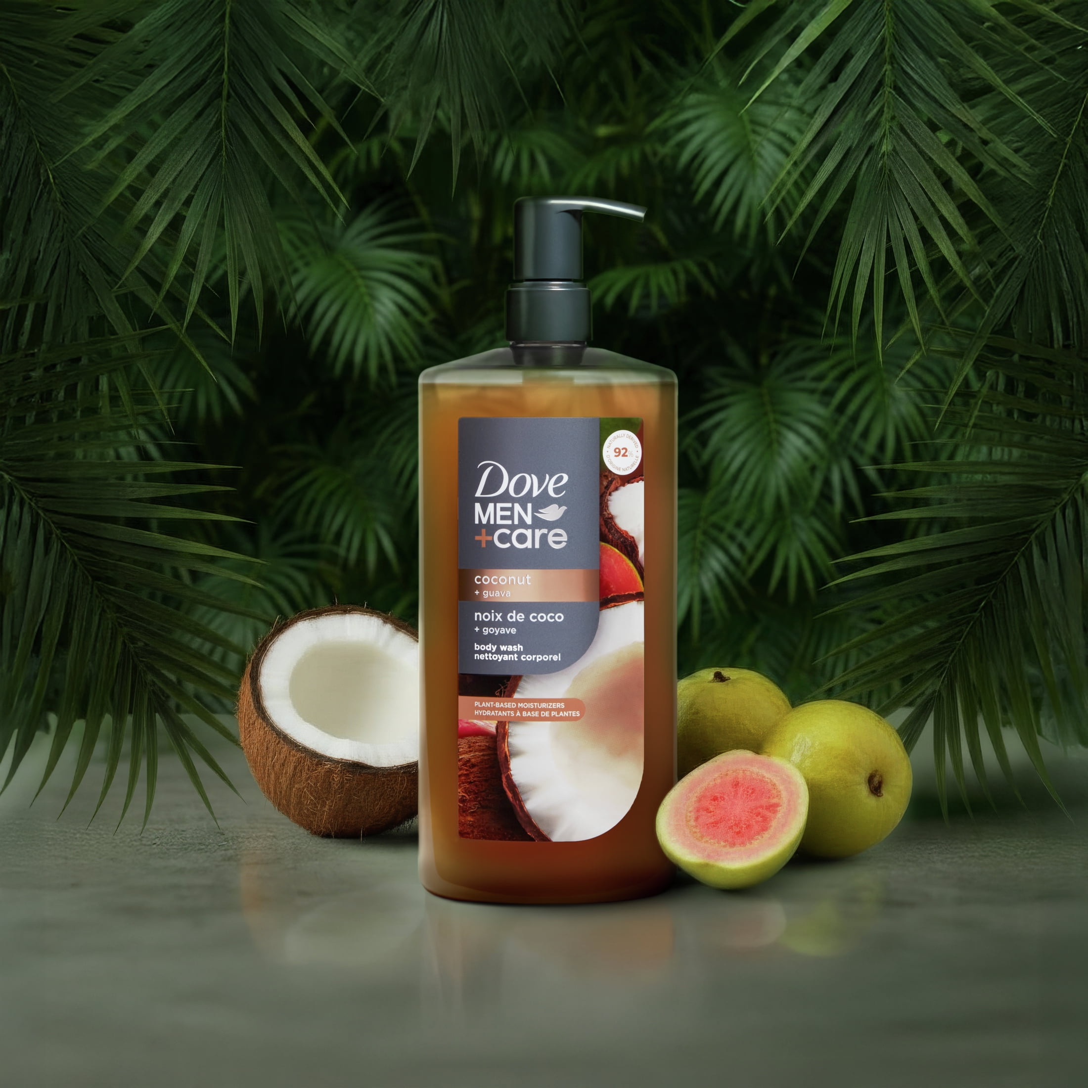 Dove Men+Care Moisturizing Body Wash for Men Coconut + Guava Plant-Based Cleanser, 26 fl oz