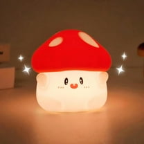 MYKOMI Mushroom Silicone Lamp, Cute Mushroom Night Light with Timer, Squishy Dimmable Light for Baby Nursery, Rechargeable LED Portable Touch Nightlight, Kawaii Room Desk Decor, Christmas Gifts