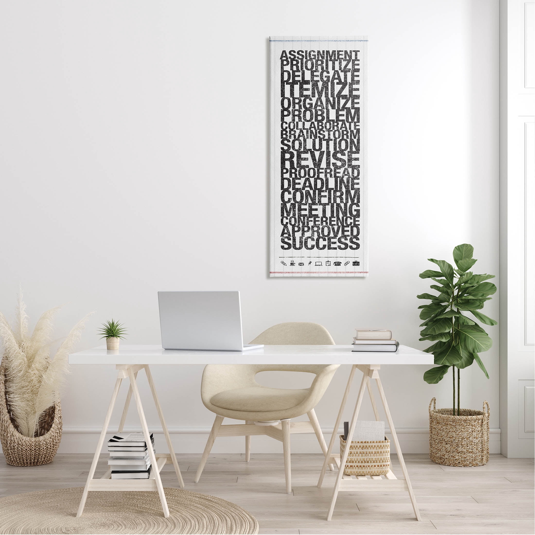 Stupell Industries Organized Success Office List Graphic Art Gallery Wrapped Canvas Print Wall Art, Design by Kristen Emery