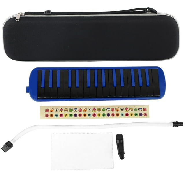 Instrumento musical de viento Melodica de 32 teclas adecuado para principiantes Bolsa de práctica F32s (azul)