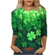 thumbnail image 1 of Mujeres 3/4 Manga Tops Y Blusas Impresas Cuello Redondo Casual Camiseta Blusa Verano, Mujeres 3/4 Manga Tops, 1 of 5