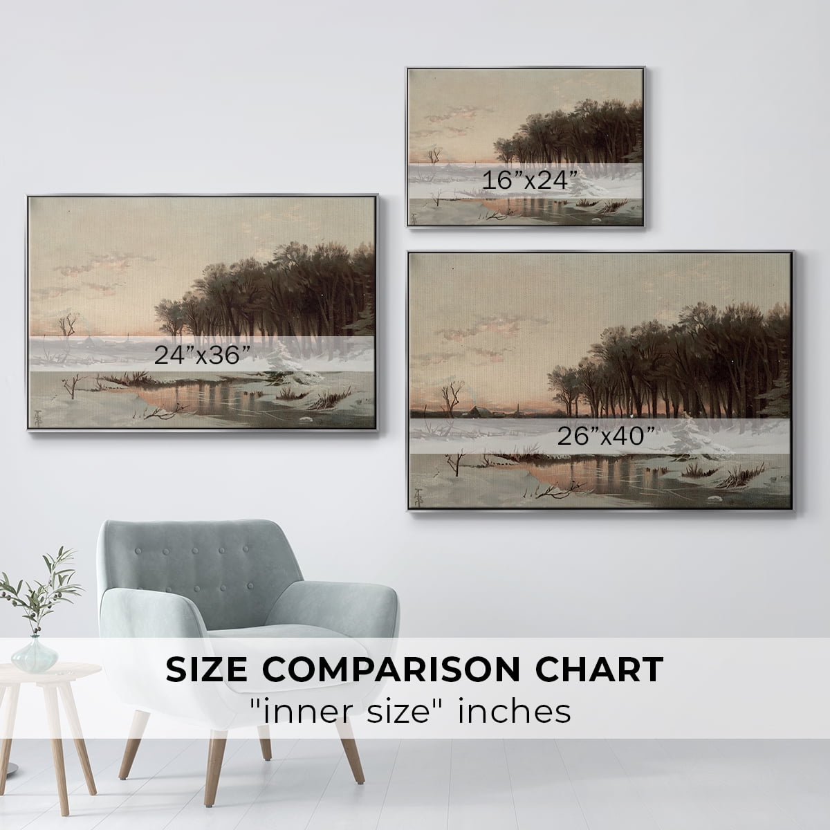 Vintage Landscape-CCLXIX By Wexford Home Framed in Silver Wood Gallery Wrapped Canvas 17 in. x 25 in.