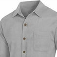 thumbnail image 3 of Fnnxeal Mens Button Down Shirt, Long Sleeve Collared Corduroy Long Sleeve Casual Gray Button Up Shirt for Men Size L, 3 of 5