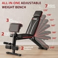 thumbnail image 3 of Foldable Weight , Adjustable Workout  with Leg Extension, Preacher Pad, Extended Headrest, Space-saving Banco de Pesas for Home Gym, 800lbs Full Body Workouts Strength Training, 3 of 8