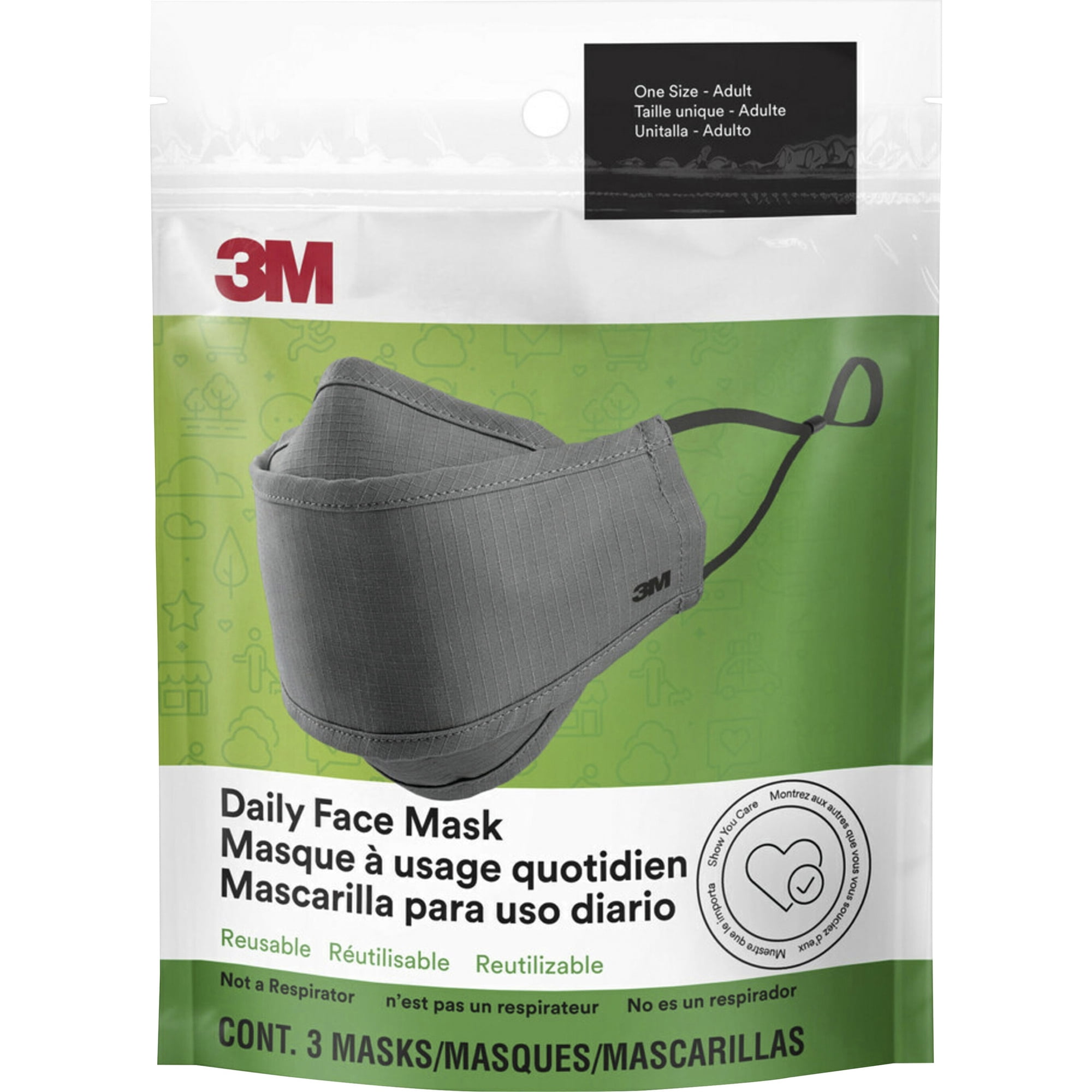3M Adjustable Reusable Cotton Face Mask, 3 Piece
