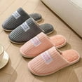 thumbnail image 4 of KYAIGUO Women's Men Slippers Slip on House Slippers Warm Memory Foam Slippers Scuff Outdoor Indoor Winter Warm Shoes Plush Bedroom Shoes Home Slippers, Autumn Winter Slippers Home Couples, 4 of 9