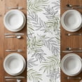thumbnail image 6 of Sage Green Leaves Table Runner - 48 Inch Long, Kitchen Dining Table Runner Dresser Scarves, Abstract Modern Geometric Lines Simple Art Farmhouse Decor for Coffee Tables Wedding Party Banquet, 6 of 8