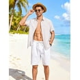 thumbnail image 4 of COOFANDY Mens Short Sleeve Shirts Button Down Casual Shirts Beach Summer Vacation Weddind Shirts with Pocket, 4 of 6