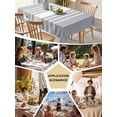 thumbnail image 6 of Light Grey Striped Tablecloth Square Table Cloth 60x60, Waterproof Outdoor Table Cloth Covers Decorative Table Protector, White Simple Neutral Modern Washable Table Cover for Kitchen Dinning Party, 6 of 8