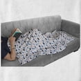 thumbnail image 5 of Bear Soft Flannel Fleece Throw Blanket, Pattern of Animal Silhouettes on a Plain Background, Cozy Plush for Indoor and Outdoor Use, 50" x 70", Rose Blue Grey, by Ambesonne, 5 of 5