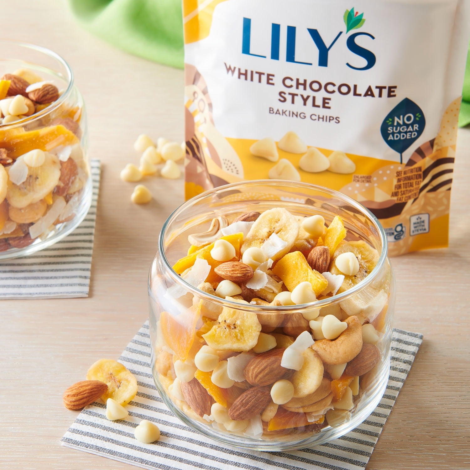 Lily's White Chocolate Style No Added Sugar Baking Chips, Bag 7 oz pack of 2