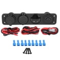 thumbnail image 2 of Aramox 12-24V LED Dual USB  Voltmeter Cigar Lighter Power Outlet 4 Hole Panel Switch, 2 of 8