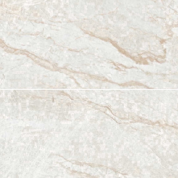 The Tile Life Galleria Taj Mahal 24 in x 48 in White Semi-Polished Porcelain Floor and Wall Tile Case of 2