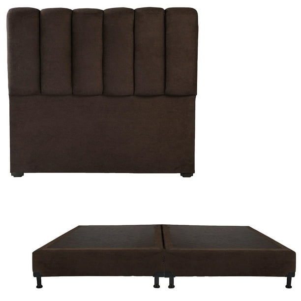 Box Base Cama King Size + Cabecera Kami Chocolate