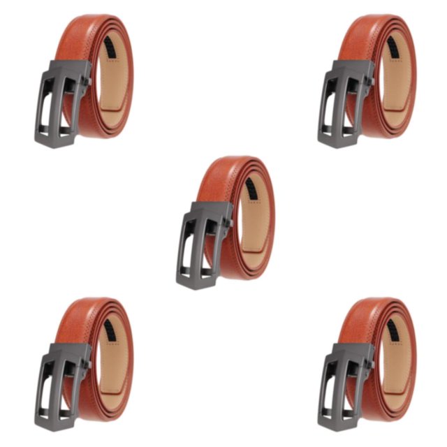Qarigey Exquisito cinturón de cuero artesanal para trajes - Ocasiones formales Cinturones de trinquete de cuero Jeans Hombres Simple Rojo Type2 NO2