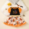 thumbnail image 2 of mgoYE Toddler Baby Girl Pumpkin Printed Tutu Dress Long Sleeve Skirt Outfits Clothes with Headband|Orange 6-9 Months, 2 of 4