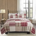 thumbnail image 5 of Cotton True Patchwork Reversible Red Tartan Plaid Timeless Quilt Bedding Set, Coverlet Bedspread for Bedroom, Guest Room, RV, Hotel (Classic Plaid, King - 3 Piece), 5 of 5