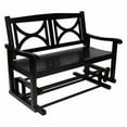 thumbnail image 4 of Shine Company Traditional Hardwood Patio Porch Glider Bench in Black, 4 of 7