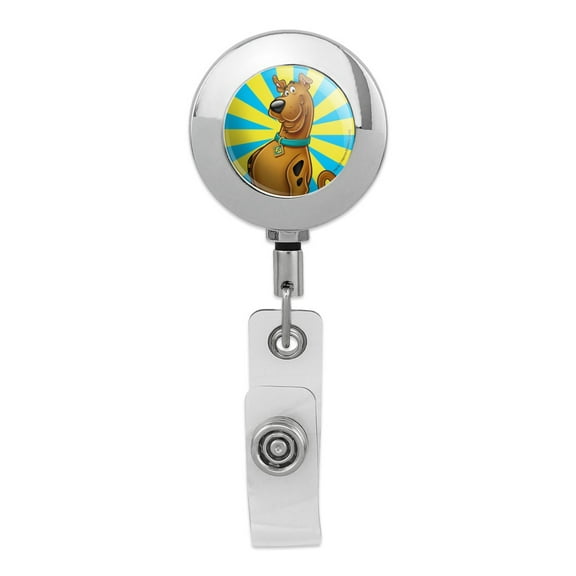 Scooby-Doo Character Retractable Reel Premium Metal Chrome Badge ID Card Holder Clip