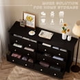 thumbnail image 3 of Vineego 58'' 6 Drawers Dresser, Rustic Modern Chest of 6 Drawers Extra Wide Double Dresser for Master Bedroom or Nursery Storage,Brown, 3 of 7