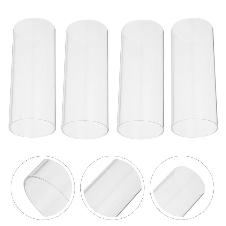 NUOLUX 4pcs Glass Candle Cover Glass Candleholder Cup Shade Windproof Glass  Candle Cylinder