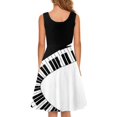 thumbnail image 3 of FKELIY Music Notes Sleeveless Dress Size M Polyester Twirl Swing Dresses for Women Stretchy A Line Swing Skater Twirl Dresses, 3 of 4