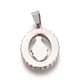 thumbnail image 2 of Religion Theme 304 Stainless Steel Pendants with Crystal Rhinestone Oval with Virgin Mary Stainless Steel Color 25x17x2mm Hole: 7x4mm, 2 of 2