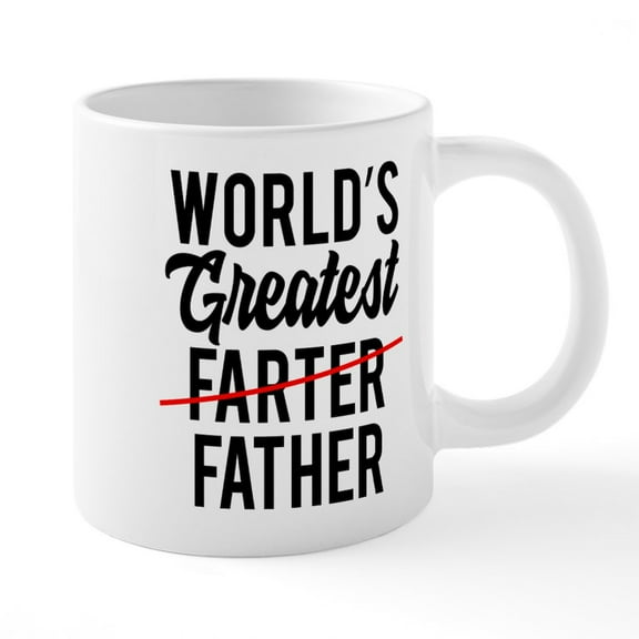 CafePress - Fathers Day Gifts Worlds Best Farter Farther Mugs - 20 Oz White Ceramic Mega Mug