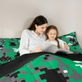 thumbnail image 5 of Feelyou Pixelate Miner Full Size Comforter Sets, Retro Green Camouflage Bedding Sets, 3pcs, 5 of 8