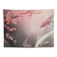 thumbnail image 5 of Creowell  Koi Fish Tapestry, Sakura Blossom in Japan with Creature Culture Nature Orient, Fabric Wall Hanging Decor for Bedroom Living Room Dorm 40x60inch, 5 of 6
