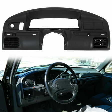 Kojem Instrument Dashboard Cover Fit for 1992-1997 Ford Bronco F150 F250 F350 Cluster Dash Panel Bezel Mat Cover Trim Replacement for F2TZ15044D70A