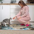 thumbnail image 4 of 2 Pcs Merry Christmas Kitchen Rugs and Mats Set of 2 Xmas Snowflake Winter Happy New Year Kitchen Mats for Floor Anti Fatigue Kitchen Rugs and Matsfor Outdoor Bedroom (47x17+30x17 inches), 4 of 7