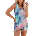 thumbnail image 5 of HAPIMO Women's Summer Tank Tops V-Neck Blouse Tie Dye Print Tops Casual Loose Fit Camis Vest Daily Camisole Sleeveless Shirts for Girls Blue XXL, 5 of 7