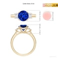 thumbnail image 5 of ANGARA Lab Grown 2.2 Ct Blue Sapphire & Trapezoid Diamond Hidden Engagement Ring in 14K Yellow Gold for Women (Size-8mm) | Anniversary, Jewelry Gift for Women | Lab Grown Blue Sapphire Ring, 5 of 8