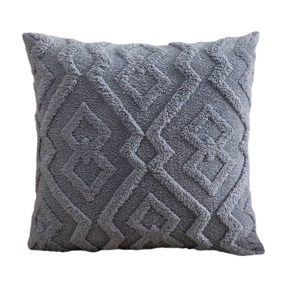 Deeceymbur Knitted Plush Pillows Cover Office Sofa Lumbar Support Bed Headrest Cushion Cover Comfortable Home Decor Pillowscase for Multipurpose Use Gray