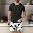 thumbnail image 4 of Ensembles de Pyjamas 2 Pcs pour Hommes Ultra Doux Texturés Costumes Athlétiques Extensibles Col Rond Manches Courtes Chemises Athlétiques Extensibles Séchage Rapide Vêtements de Détente Shorts Ensembles d'Été Hommes 2 Pcs Chemise de Nuit, 4 of 6