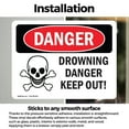 thumbnail image 3 of (2 Pack) Drowning Danger Keep Out! OSHA Danger Sign 18 Inch X 12 Inch Vinyl Label Decal Sticker Weather Resistant, UV Protected for Workplace, Business, and Construction Site, Made in, 3 of 7